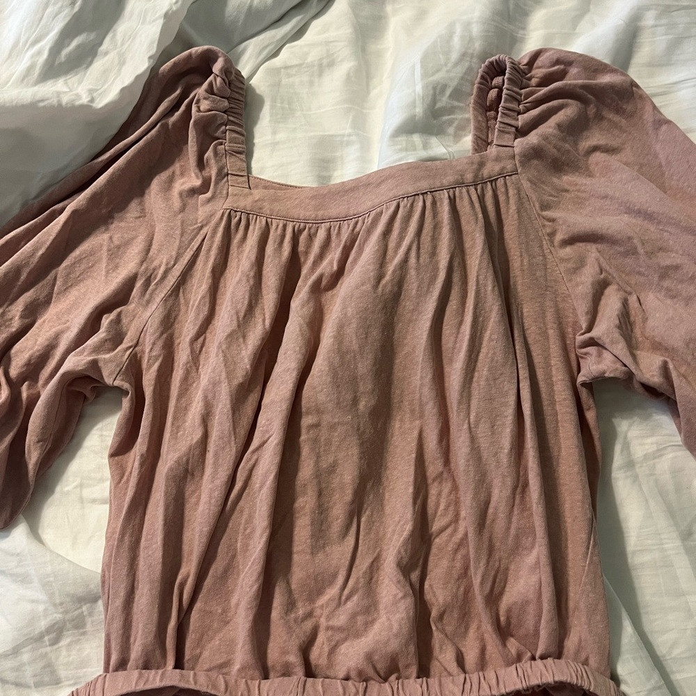 pink blouse easel blouse with banded waistband size small